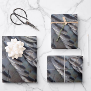 Wild Turkey Feathers II Abstract Natuur Design Inpakpapier Vel
