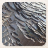 Wild Turkey Feathers II Abstract Natuur Design Kartonnen Onderzetters (Voorkant)