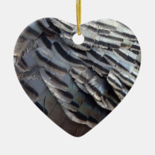 Wild Turkey Feathers II Abstract Natuur Design Keramisch Ornament (Voorkant)