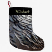 Wild Turkey Feathers II Abstract Natuur Design Kleine Kerstsok (Voorkant)