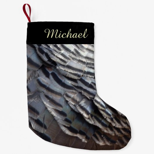 Wild Turkey Feathers II Abstract Natuur Design Kleine Kerstsok (Voorkant)