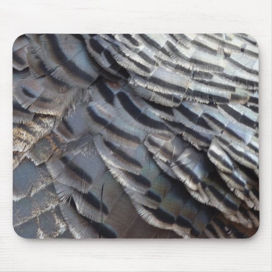 Wild Turkey Feathers II Abstract Natuur Design Muismat (Voorkant)