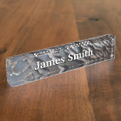 Wild Turkey Feathers II Abstract Natuur Design Naambordje (Zijkant)