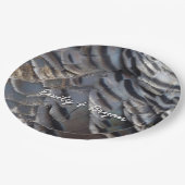 Wild Turkey Feathers II Abstract Natuur Design Papieren Bordje (Gekanteld)
