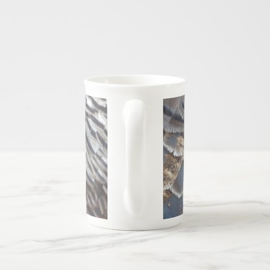 Wild Turkey Feathers II Abstract Natuur Design Porselein Kop (Achterkant)