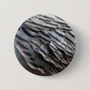 Wild Turkey Feathers II Abstract Natuur Design Ronde Button 5,7 Cm