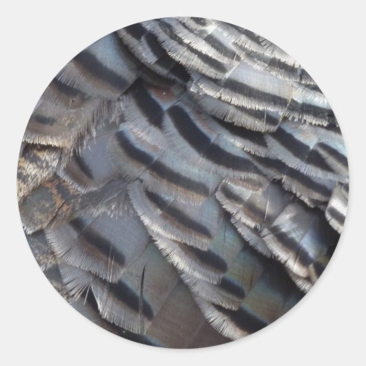 Wild Turkey Feathers II Abstract Natuur Design Ronde Sticker (Voorkant)
