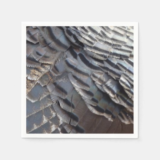 Wild Turkey Feathers II Abstract Natuur Design Servet (Voorkant)