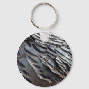 Wild Turkey Feathers II Abstract Natuur Design Sleutelhanger