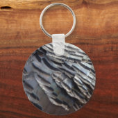 Wild Turkey Feathers II Abstract Natuur Design Sleutelhanger (Achterkant)