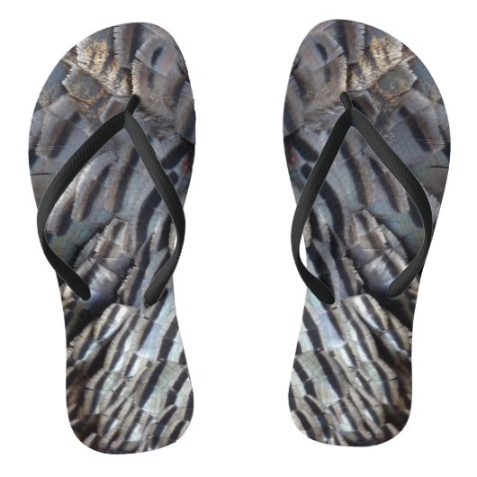 Wild Turkey Feathers II Abstract Natuur Design Teenslippers (Voetbed)