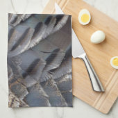 Wild Turkey Feathers II Abstract Natuur Design Theedoek (Quarter Fold)