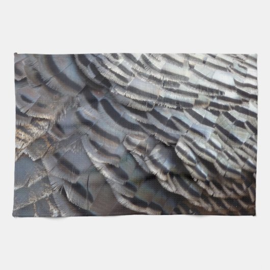 Wild Turkey Feathers II Abstract Natuur Design Theedoek (Horizontaal)