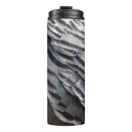 Wild Turkey Feathers II Abstract Natuur Design Thermosbeker (Voorkant)