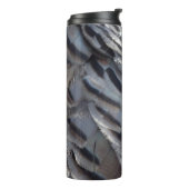 Wild Turkey Feathers II Abstract Natuur Design Thermosbeker (Gedraaid links)