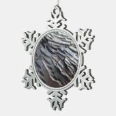 Wild Turkey Feathers II Abstract Natuur Design Tin Sneeuwvlok Ornament (Rechts)