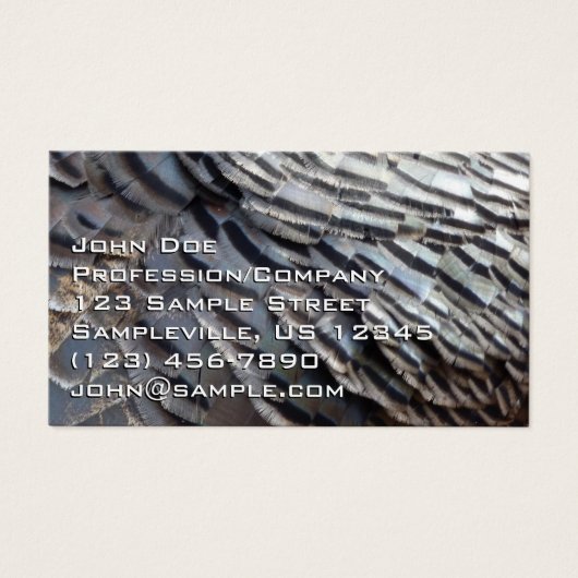 Wild Turkey Feathers II Abstract Natuur Design Visitekaartje (Voorkant)