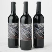 Wild Turkey Feathers II Abstract Natuur Design Wijn Etiket (Flessen)