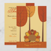 Wild Turkey Forest Invitation Kaart (Voorkant / Achterkant)