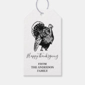 Wild Turkey Happy Thanksgiving Kraft Cadeaulabel (Voorkant)