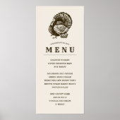 Wild Turkey | Menu Thanksgiving Poster (Voorkant)