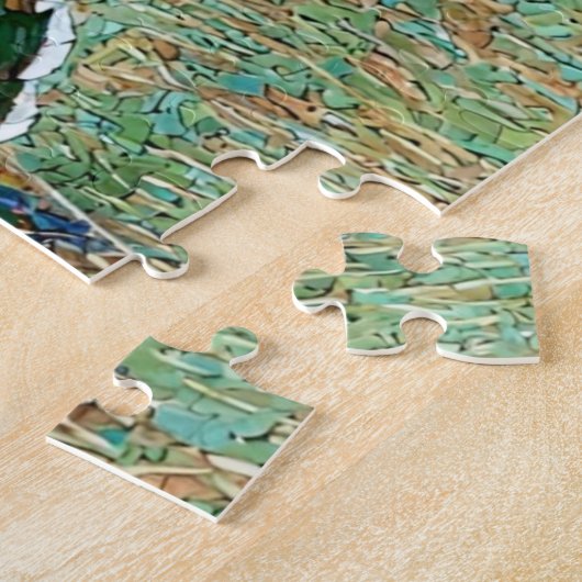 Wild Turkey Mozaïek Patroon Print Legpuzzel (Zijkant)