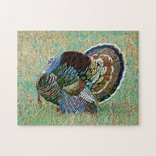 Wild Turkey Mozaïek Patroon Print Legpuzzel
