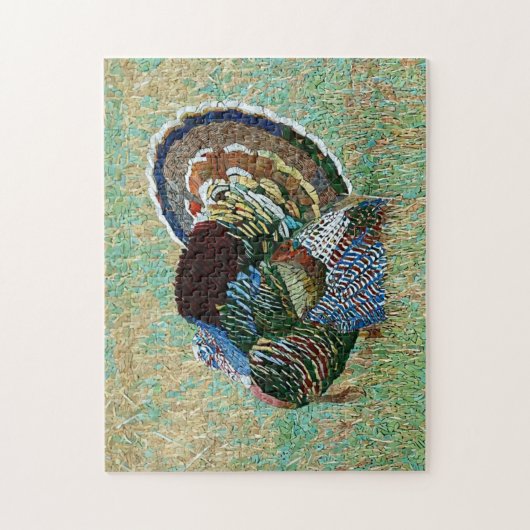 Wild Turkey Mozaïek Patroon Print Legpuzzel (Verticaal)