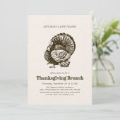 Wild Turkey Thanksgiving Brunch Kaart (Staand voorkant)