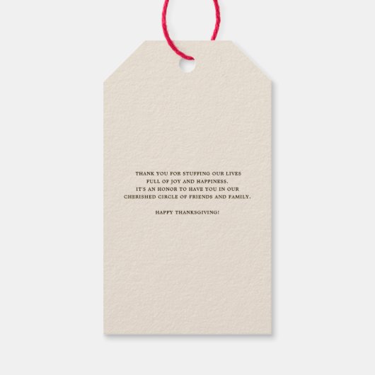 Wild Turkey | THANKSGIVING Cadeaulabel (Achterkant)