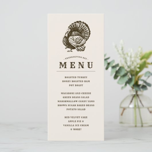 Wild Turkey | Thanksgiving Gepersonaliseerd menu (Staand voorkant)
