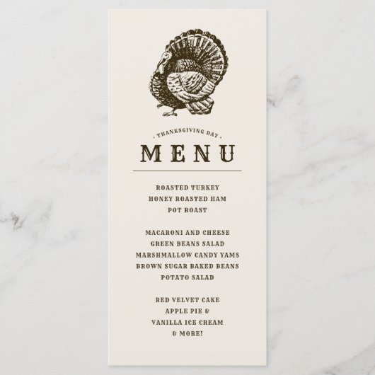 Wild Turkey | Thanksgiving Gepersonaliseerd menu (Voorkant)