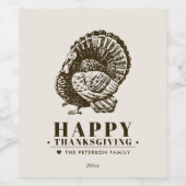 Wild Turkey | THANKSGIVING Wijn Etiket (Enkel label)