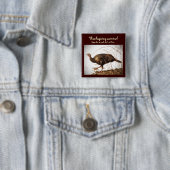 Wild Turkey Vegetarian Pin Vierkante Button 5,1 Cm (In situ)