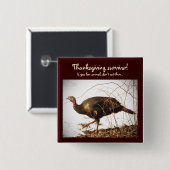 Wild Turkey Vegetarian Pin Vierkante Button 5,1 Cm (Voorkant /achterkant)