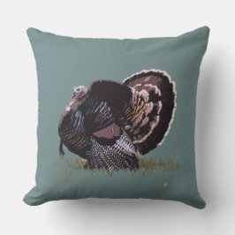 Wild Turkey Waterverf Print Kussen
