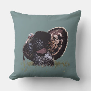 Wild Turkey Waterverf Print Kussen