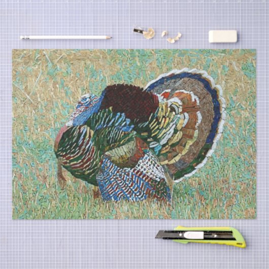Wild Turkije Mozaïek Patroon Print Decoupage Tissuepapier (Craft)