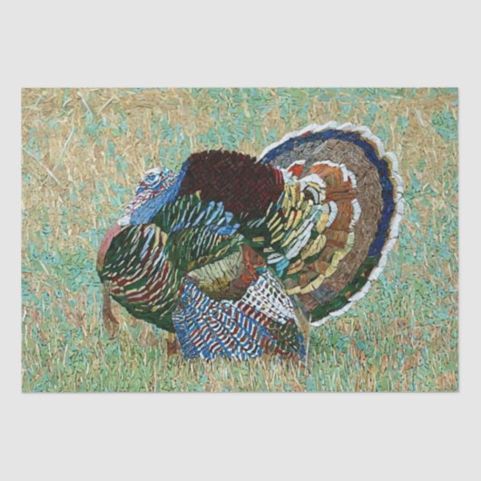 Wild Turkije Mozaïek Patroon Print Decoupage Tissuepapier (Voorkant)