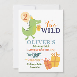 Wild Twee Krokodil Verjaardag 2e 2 Feest Kaart