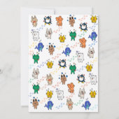 Wild Twee Leuke Dieren 1e Verjaardag Kinder Uitnod Kaart (Achterkant)