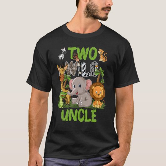 Wild Two oom Zoo Birthday Safari Oerwoud Animals T-shirt (Voorkant)