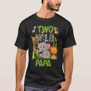 Wild Two Papa Zoo Birthday Safari Oerwouden T-shirt