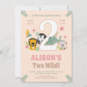 Wild Two Safari Pastel tweede verjaardag Kaart (Voorkant)