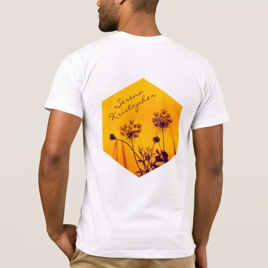 Wild Umbel Flowers schetst Paars en Gold Elegant T-shirt (Achterkant)
