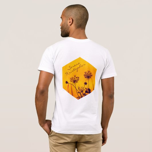 Wild Umbel Flowers schetst Paars en Gold Elegant T-shirt (Achterkant volledig)