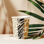 Wild verjaardag dier print goud Safari Papieren Bekers