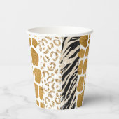 Wild verjaardag dier print goud Safari Papieren Bekers (Achterkant)