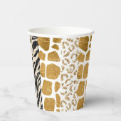 Wild verjaardag dier print goud Safari Papieren Bekers (Rechts)