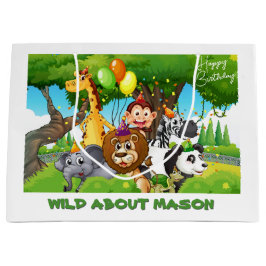 Wild Verjaardag Gepersonaliseerd Oerwoud thema Gif Groot Cadeauzakje